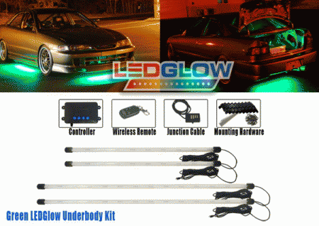 Mercedes  Universal LED Glow Green LED Underbody Light Kit with Wireless Remote - LU-S02