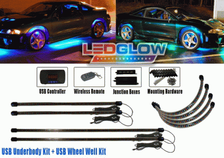Mercedes  Universal LED Glow Advanced 3 Million USB Light Tube - Underbody with Wheel Well Kit - LU-USB PKG