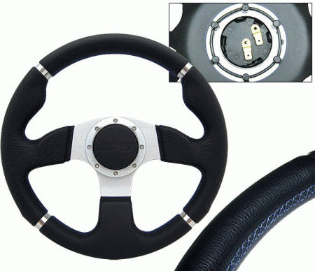 Mercedes  Universal 4 Car Option SPW Steering Wheel - Real Leather Type 1 with Blue Stitch - 320mm - SW-92-10-01-2