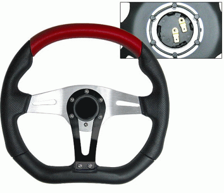 Mercedes  Universal 4 Car Option Steering Wheel - Technic Black & Red - 350mm - SW-94159-BKR