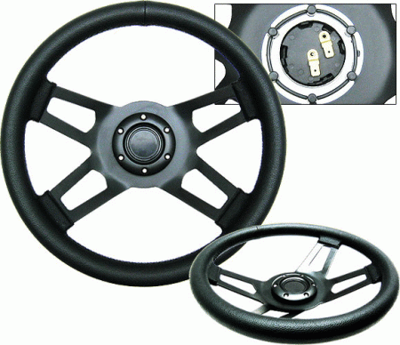 Mercedes  Universal 4 Car Option Steering Wheel - X type 4 Spoke Black - 350mm - SW-41043-BK