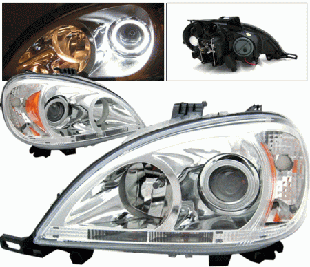 Mercedes  Mercedes-Benz ML 4 Car Option Halo Projector Headlights - Chrome - LP-MBW16302G2CC-KS
