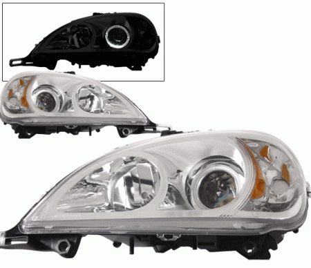 Mercedes  Mercedes-Benz ML 4 Car Option Halo Projector Headlights - Chrome - LP-MBW163CR-KS-A