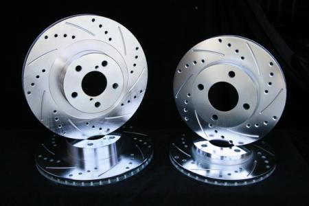 Mercedes  Mercedes-Benz S Class 280SL Royalty Rotors Slotted & Cross Drilled Brake Rotors - Rear