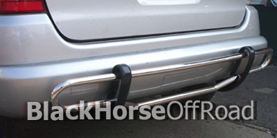 Mercedes  Mercedes-Benz ML Black Horse Rear Bumper Guard - Single Tube