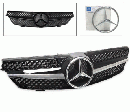 Mercedes  Mercedes CLK 4CarOption Front Hood Grille - GRA-W2090308WSLN-BK