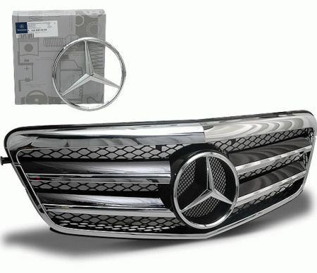 Mercedes  Mercedes E Class 4CarOption Front Hood Grille - GRA-W2120910WFCL-BK