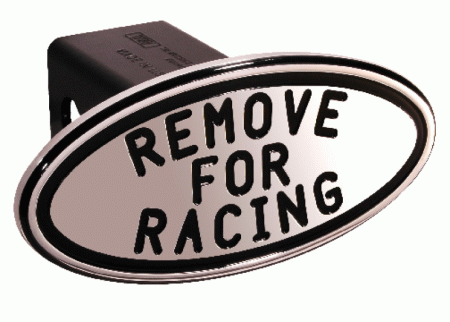 Mercedes  Universal Defenderworx Remove for Racing Script Oval Billet Hitch Cover - Black - 25263