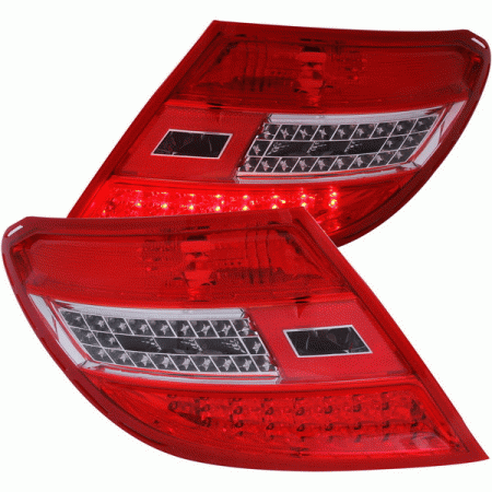 Mercedes  Mercedes-Benz C Class Anzo LED Taillights with Red Housing - Clear Lens - 321202