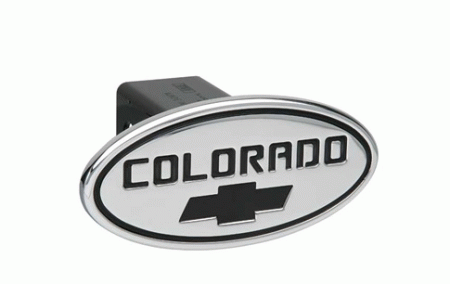 Mercedes  Universal Defenderworx Colorado Script Oval Billet Hitch Cover - Black with Black Bowtie - 37075