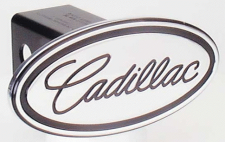 Mercedes  Universal Defenderworx Cadillac Script Oval Billet Hitch Cover - Black - 38003