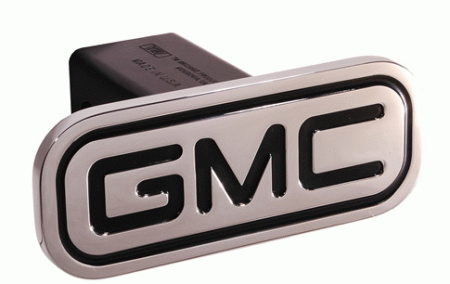 Mercedes  Universal Defenderworx Inscribed GMC Script Rectangle Billet Hitch Cover - Black - 50003