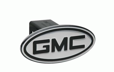 Mercedes  Universal Defenderworx Inscribed GMC Script Oval Billet Hitch Cover - Black - 51003