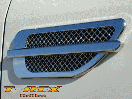 Mercedes  T-Rex Side Vents - Billet Chrome Plated - Escalade Style - 54001