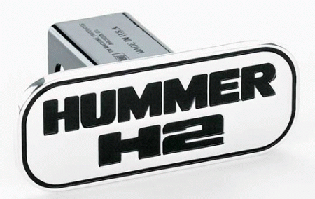 Mercedes  Universal Defenderworx Hummer H2 Script Rectangle Billet Hitch Cover - Black - 59103