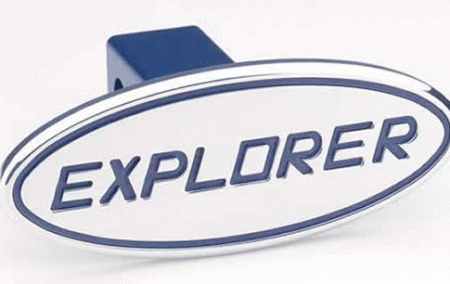 Mercedes  Universal Defenderworx Explorer Script Oval Billet Hitch Cover - Blue - 61011