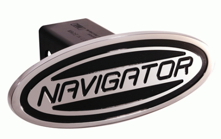 Mercedes  Universal Defenderworx Navigator Script Oval Billet Hitch Cover - Black - 63003