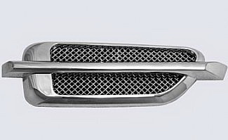 Mercedes  Universal Street Scene Single Bar Fender Vents with Wire Mesh - Chrome - 950-73004