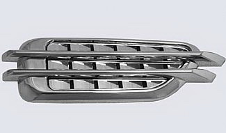 Mercedes  Universal Street Scene Double Bar Fender Vents with Chrome Vents - Chrome - 950-73007