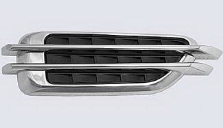Mercedes  Universal Street Scene Double Bar Fender Vents with Black Vents - Chrome - 950-73009