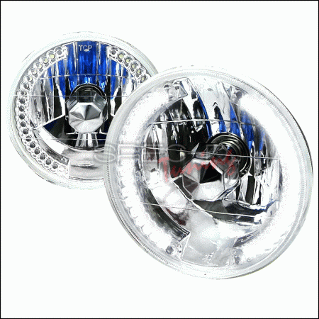 Mercedes  Spec-D Seal Beam 7 Round Headlights with LED - LH-7RNDLEDWH
