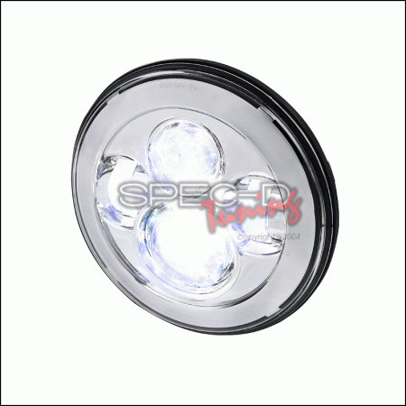 Mercedes  Universal Spec-D 7 Inch Round Projector Headlight with LED - Chrome - LHP-7RND-MS