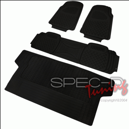 Mercedes  Universal Spec-D Pvc 3D Print Floor Mat Black 3 Pieces & Trunk Piece - MAT-3201BLK