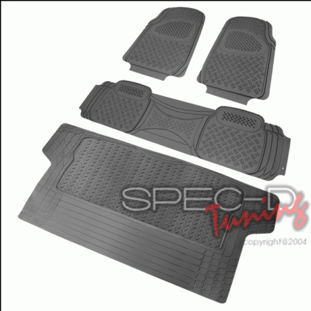 Mercedes  Universal Spec-D Pvc 3D Print Floor Mat Grey 3 Pieces & Trunk Piece - MAT-3201GRY
