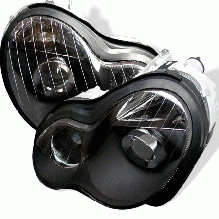 Mercedes  Mercedes-Benz C Class Spyder Projector Headlights - Black - PRO-CL-MW20301-BK
