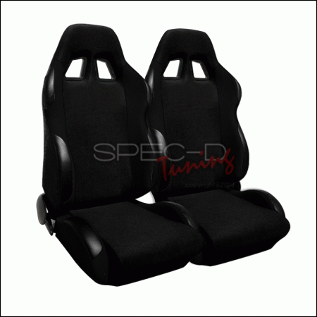 Mercedes  Universal Spec-D Bride Style Racing Seats - Black Cloth - Pair - RS-501-2