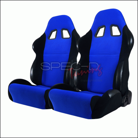 Mercedes  Universal Spec-D Bride Style Seats - Blue & Black - Pair - RS-507-2