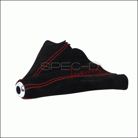 Mercedes  Universal Spec-D Suede Shift Boot with Red Stitch - SKB-BLKSU-RS