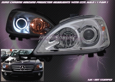 Mercedes  Chrome Headlights Halo CCFL