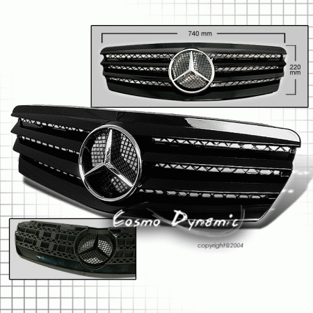 Mercedes  SL Style E Class Grille - Black Silver