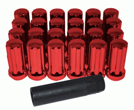 Mercedes  Disco Red Lug Nuts 14x1.5 24Lugs & Adapter Key