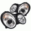 Mercedes-Benz CLK Spyder Projector Headlights - Halogen Model Only - LED Halo - Chrome - High H1 - Low H7 - PRO-YD-MBCLK98-HL-C