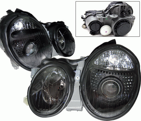 Mercedes  Mercedes-Benz CLK 4 Car Option Projector Headlights - Black - LP-MBW208B-DP