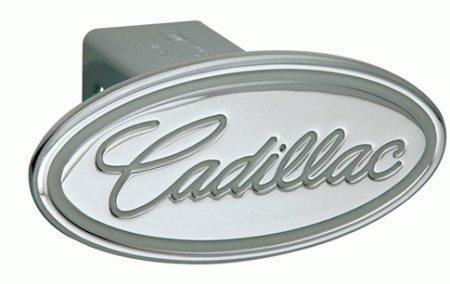 Mercedes  Universal Defenderworx Cadillac Script Oval Billet Hitch Cover - Silver - 38004