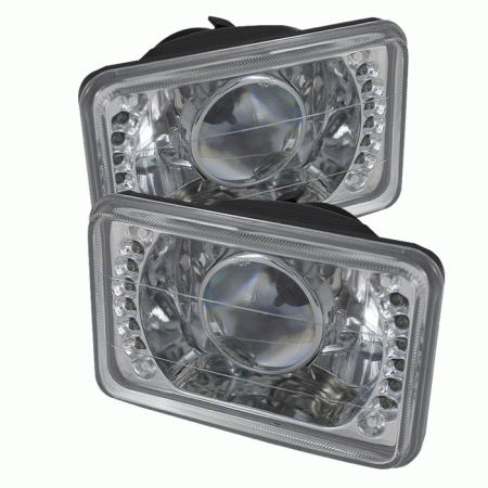 Mercedes  Universal Xtune 4x6 inch Projector Headlights with LED - Chrome - PRO-JH-4X6-LED-C