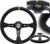 Universal 4 Car Option SPW Steering Wheel - Real Leather Type 4 Carbon with Blue Stitch - 350mm - SW-92-10-06-2