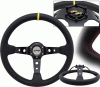 Universal 4 Car Option SPW Steering Wheel - Real Leather Type 4 Carbon with Red Stitch - 350mm - SW-92-10-06-3