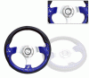Universal 4 Car Option Steering Wheel - 2 Tone Black & Blue - 320mm - SW-94156-BKB