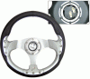 Universal 4 Car Option Steering Wheel - 2 Tone Black & Silver - 320mm - SW-94156-BKS