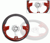 Universal 4 Car Option Steering Wheel - 2 Tone Black & Red - 320mm - SW-94156-BKR