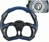 Universal 4 Car Option Steering Wheel - Battle Type Carbon & Blue - 320mm - SW-94117-CFB