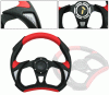 Universal 4 Car Option Steering Wheel - Battle Type Black & Red - 320mm - SW-94117-BKR