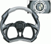 Universal 4 Car Option Steering Wheel - Battle Type Carbon & Silver - 320mm - SW-94117-CFS
