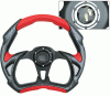 Universal 4 Car Option Steering Wheel - Battle Type Carbon & Red - 320mm - SW-94117-CFR