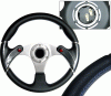 Universal 4 Car Option Steering Wheel - F16 Carbon Black with Blue Stitch - 350mm - SW-9410035-BK-B