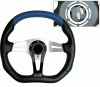 Universal 4 Car Option Steering Wheel - Technic Black & Blue - 350mm - SW-94159-BKB